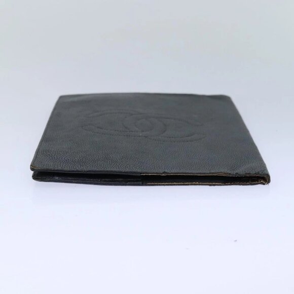 CHANEL COCO Mark Note Cover Calf Skin Black CC Auth bs16686 - Picture 6 of 16